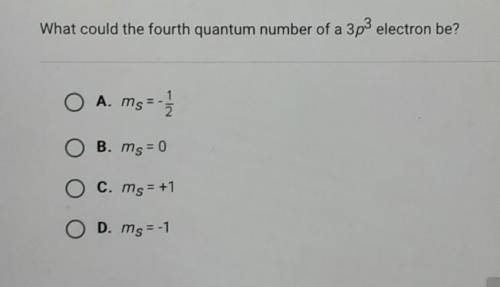 What could the fourth quantum number of a 3p3 electron be?