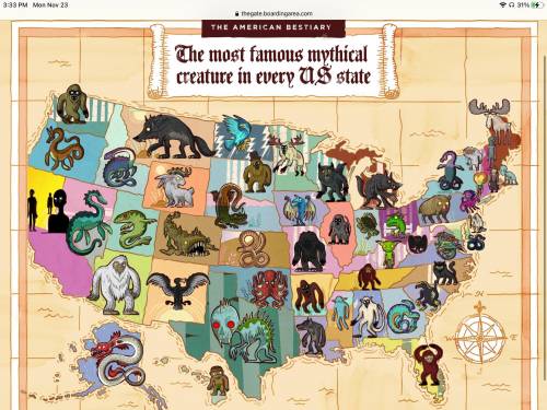 What state are you? Tell me and I will tell you what mythical creature is most spotted in your stat