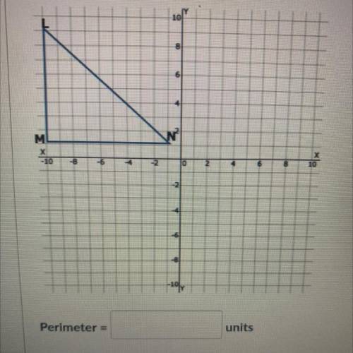 What is the perimeter and area of LMN. Round answer to nearest hundredth