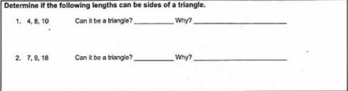 Determine the lengths can besides of a triangle