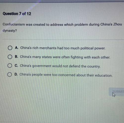 Confucianism was created to address which problem during the chinas zhou dynasty