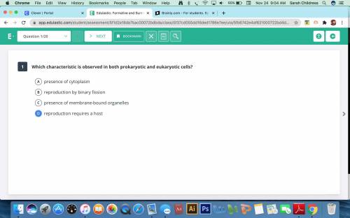 Umm...I need help...Which characteristic is observed in both prokarytoic and eukaytoic cells? (Ther