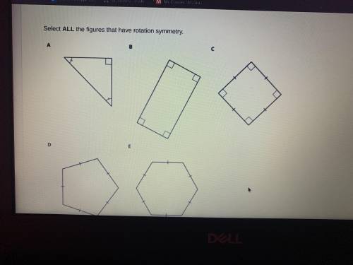 I need help ASAP PLS! Select all the figures that have Rotation symmetry...