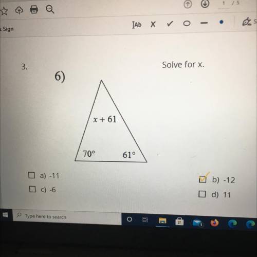 Solve for X
(THE ANSWER IS THERE I JUST NEED THE WORK PLS HELP ME)
 b) -12