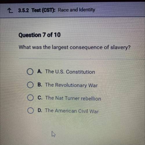 What was the largest consequence of slavery?￼