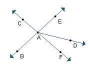 Which pair of angles shares ray A F as a common side (A & F together)