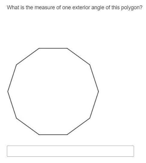 What is the measure of one exterior angle of this polygon?