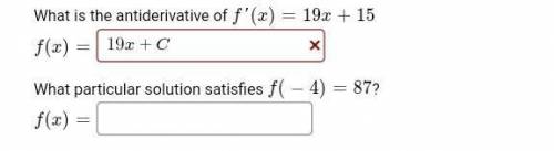 What is the anti derivative of f'(x)=19x+15?