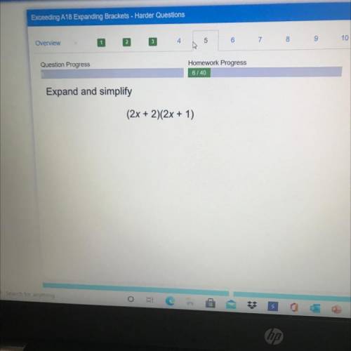 Expand and simplify
(2x + 2)(21 + 1)