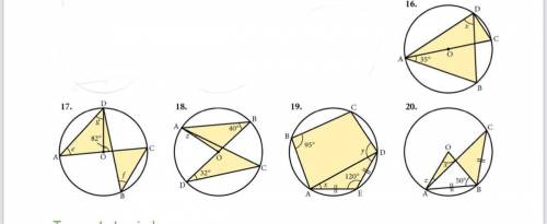 Question 16 to 20
Find the missing angles