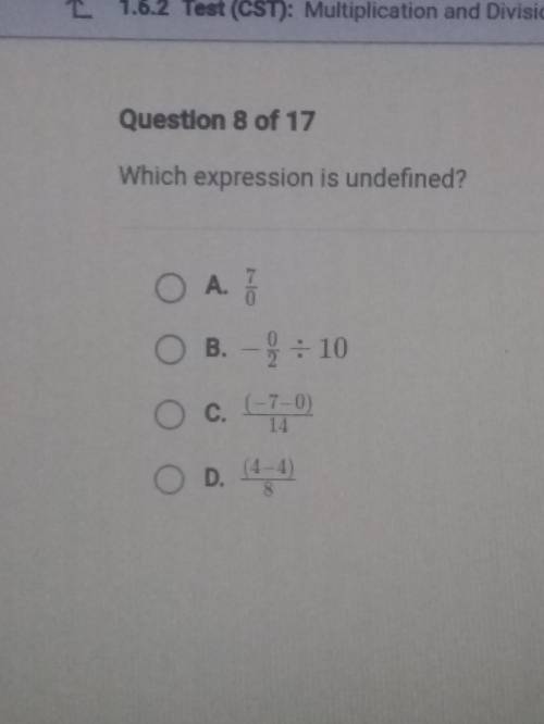 Which expression is undefined
