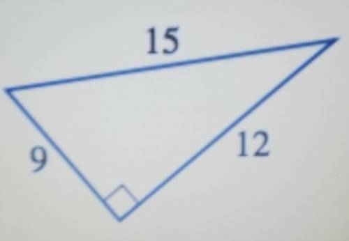 The hypotenuse in this triangle is equal toA. 90 degreesB. 15C. 12D. 9