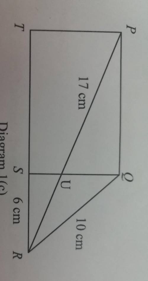 Can anyone teach plsssss........................ Given that PR= 17cm and SR= 6cm.Find the length, i