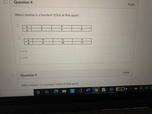 Which relation is a function?( click all that apply)