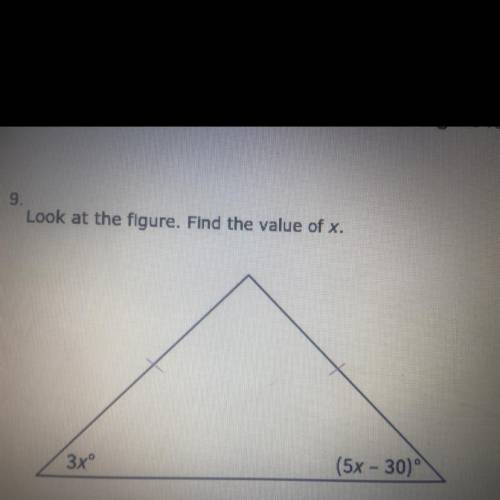 Look at the figure. Find the value of x?