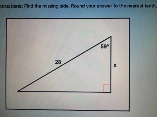 Help find missing side set up cosine ratio to solve???