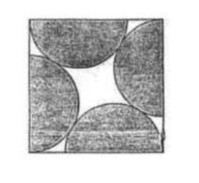 The diameters of four congruent semi-circles lie on the sides of a square

with sides of length 2