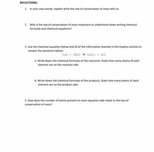 Explore - conversation of mass during chemical reactions