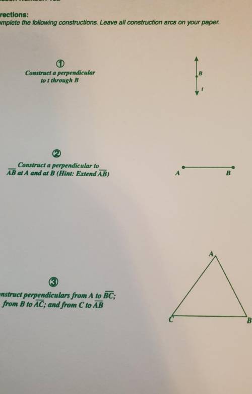 Construct a perpendicular to ab at a and at b