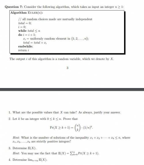 Compsci/Statistics/Discrete math - Question is in the picture