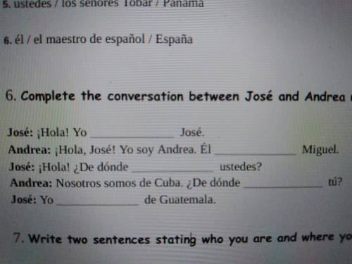 Complete the conversation between José and Andrea using the correct form of ser.