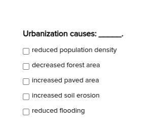 Urbanization Causes _____
