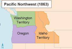 The map shows the Pacific Northwest in 1863.

The southern boundary of Washington Territory was th