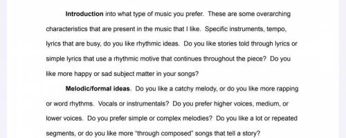 4 Paragraph about music your own opinion?
