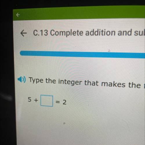 5+
= 2
3
What the integer that makes the following addition sentence true