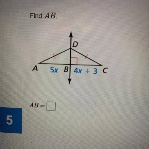 Find AB. Perpendicular and Angle bisectors Geometry