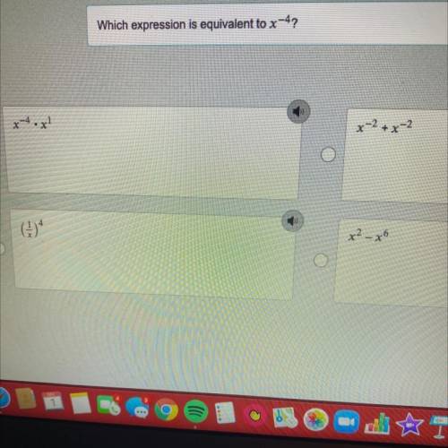 Which expression is equivalent to x-4?