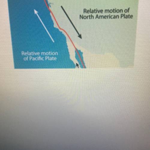 The arrows on either side of the fault represent the relative movement of the

two tectonic plates