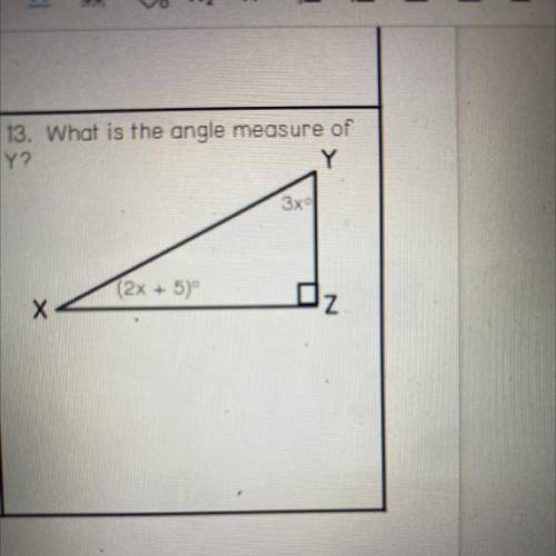 13. What is the angle measur of y