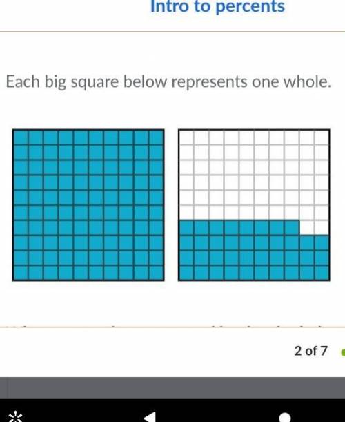 Each big square below represents one whole