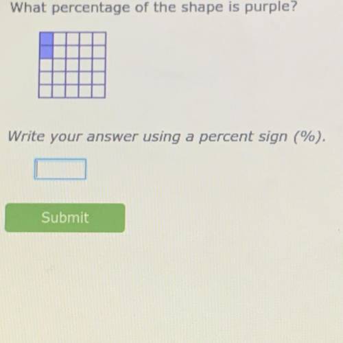 What percentage of the shape is purple?
Write your answer using a percent sign (%).