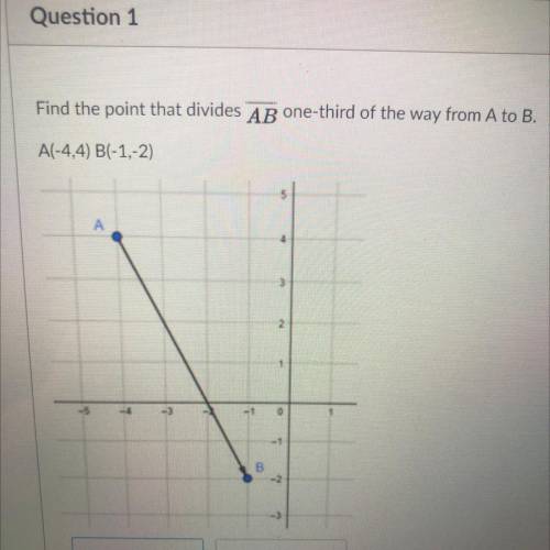 What is the point that divides AB one-third of a way from A to B