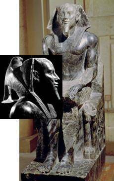 PLS HELP!! Name the Egyptian sculpture above. Describe the symbolism of its different parts.