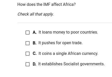 How does the IMF affect africa