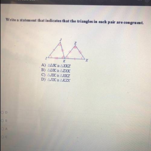 Which triangle pair is congruent.