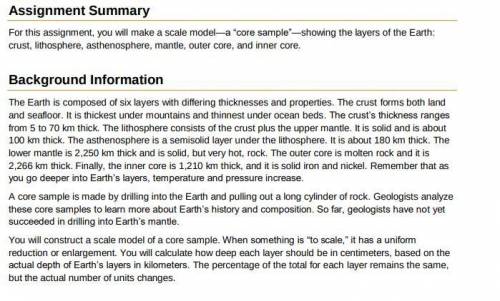 PLEASE HELP ASAP

this is a project about earths interior here are the instructions: there are lin