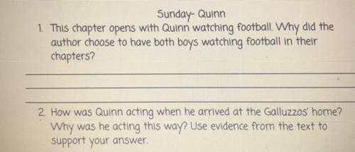 Can

someone help me with these questions they’re from the All American book and this is “Sunday-Q