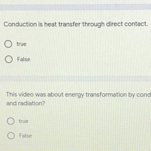 Conduction is heat transfer through direct contact.
A.true 
B.false