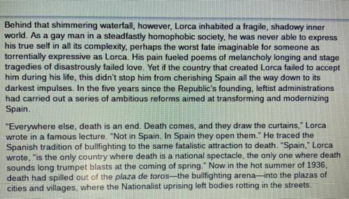 Read the passage and answer the following question:

1) Explain Spains view of death according to