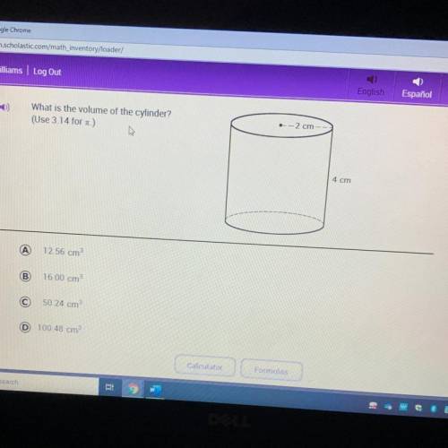 What is the volume of the cylinder ?please help!!