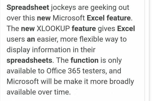 What is one new feature related to spreadsheets that you either learned about for the first time or