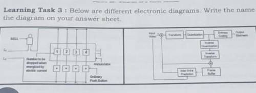 Learning Task 3: Below are different electronic diagrams. Write the name of

the diagram on your a