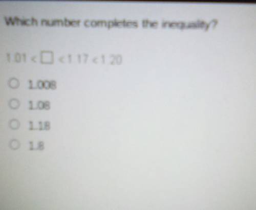 Which number completes the inequality?