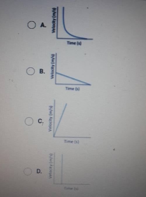 Which graph shows the change in velocity of an object in free fall