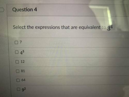 Select the expressions that are equivalent to 34