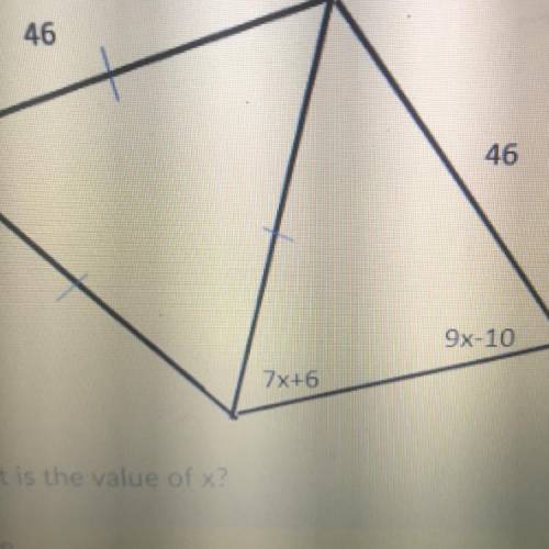 Please help! 
what’s the value of x? 
8
56
12
62